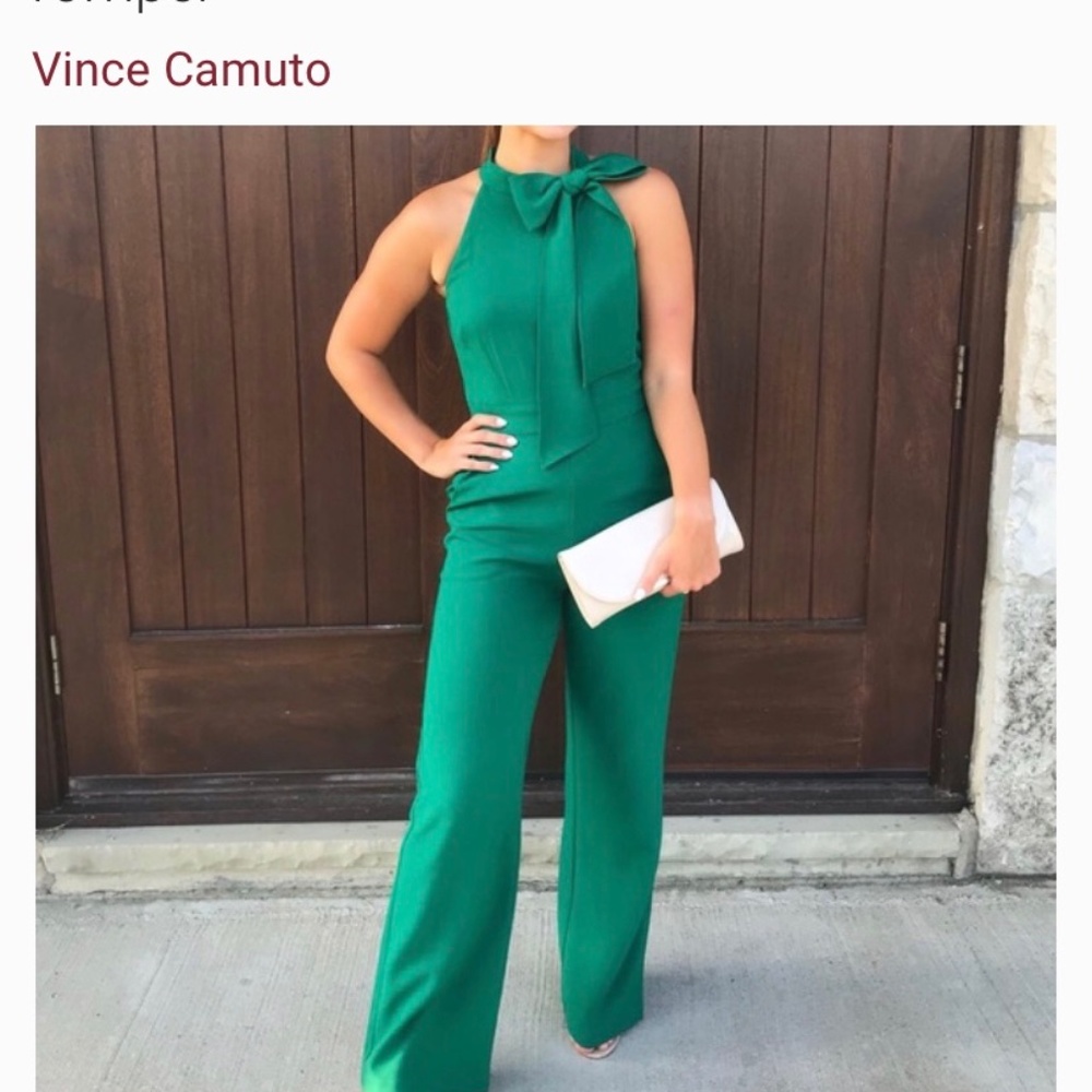 Vince camuto bow-neck jumpsuit